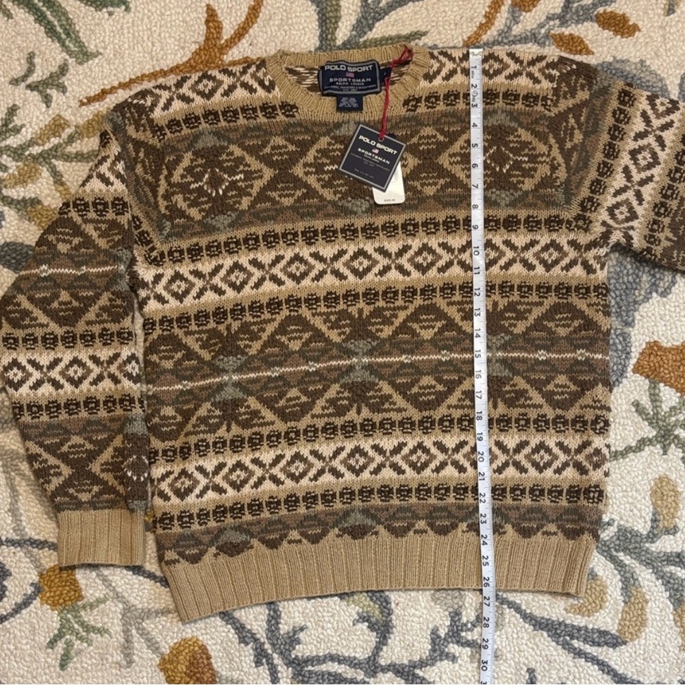 Polo Sport Ralph Lauren Vintage Patterned knit Sweater Silk linen cotton blend - Picture 13 of 16